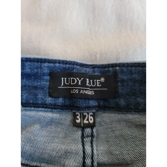 Judy Blue Womens 3 29x29 Jeans Boyfriend Mid Rise Distressed Stretch Logo Medium - Picture 11 of 16